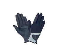 LeMieux Pro Mesh Gloves - Breathable - Anti-slip Palm - Navy/Aqua - Size 8