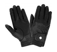 LeMieux Unisex Classic Leather Riding Gloves in Black - Breathable - Touch Screen Compatible - XS