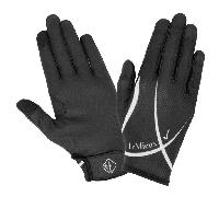 LeMieux Pro Touch Soleil Mesh Riding Glove - Horse Riding Gloves - Black - Size: Medium