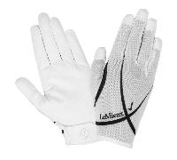 LeMieux Pro Touch Soleil Mesh Riding Glove - Horse Riding Gloves - White - Size: Large
