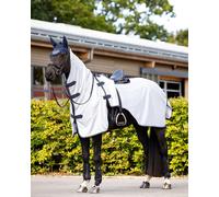 LeMieux Ride On Fly Rug - Detachable Neck - Saddle Cutout - Long Tail Flap - Grey - Small