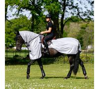 LeMieux Ride On Fly Rug - Detachable Neck - Saddle Cutout - Long Tail Flap - Grey - Large