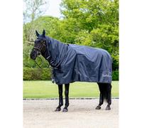 LeMieux Ride On Rain Sheet - Integrated Neck & Tail Flap - Reflective Trim - Navy - XLarge