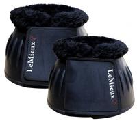 LeMieux Rubber Bell Boots Fleece Lined No Rub OverReach Over Reach Black S-XXL