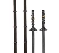 LeMieux Rubber Grip Continental Reins - Brown/Brass Cob