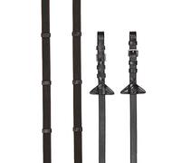 LeMieux Rubber Grip Continental Reins - Brown/Silver Full