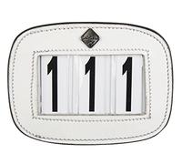 LeMieux Saddle Pad Number Holder in White - Durable Leather Material - Attaches Easily with a Strong Fixing Pin - One Size