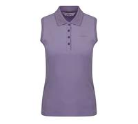 LeMieux Sleeveless Polo Shirt in Iris - Flattering Slim Fit Button Up Activewear - Women's Sleeveless Top - Quick Dry Fabric - Vented Hem - UK 6