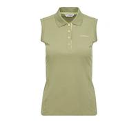 LeMieux Sleeveless Polo Shirt in Moss - Flattering Slim Fit Button Up Activewear - Women's Sleeveless Top - Quick Dry Fabric - Vented Hem - UK 10