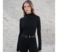 LeMieux Small Ladies Aspen Houndstooth Quarter Zip Top - Grey