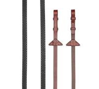 LeMieux Soft Rubber Reins - Chestnut/Silver - Full