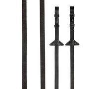 LeMieux Soft Rubber Reins - Leather - Soft and Flexible - Brown/Silver - Full