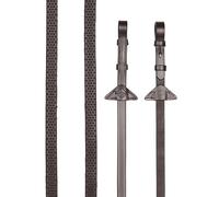 LeMieux Soft Rubber Reins - Leather - Soft and Flexible - Havana/Silver - Cob