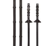 LeMieux Soft Rubber Reins with Stoppers - Brown/Silver Full