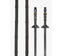 LeMieux Soft Rubber Reins with Stoppers Flexible Non-Stretch Leather Black/Brown