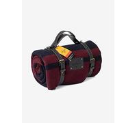LeMieux Soft Wool Blanket in Burgundy with Leather Handle and Straps - Traditional Edge Stitching - Classic Horse Rug - Medium