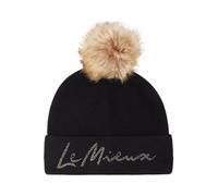 LeMieux Sparkle Faux Fur Pom Pom Beanie - Black