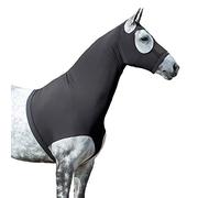 LeMieux Stretch Hood - Protects the Head & Shoulders While Allowing Free Movement - Adjustable Belly Strap - Covered YKK Zip - Black - Medium