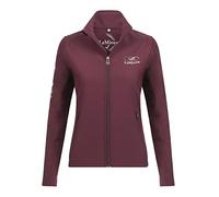 LeMieux Team Women's Soft Shell Jacket in Burgundy - Micro Fleece Backing Outerwear with Stand Collar - Water and Wind Resistant - X-Large