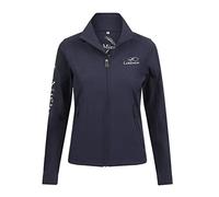 LeMieux Team Women's Soft Shell Jacket in Navy - Micro Fleece Backing Outerwear with Stand Collar - Water and Wind Resistant - X-Small