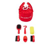 LeMieux Toy Pony Grooming Kit Chilli - Includes Brushes, Curry Comb, Sponge, Tangle Tidy & Hoof Pick - Store in Mini Drawstring Grooming Bag - Suitable for Ages 3+