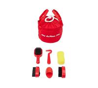 LeMieux Toy Pony Grooming Kit Chilli - Includes Brushes, Curry Comb, Sponge, Tangle Tidy & Hoof Pick - Store in Mini Drawstring Grooming Bag - Suitable for Ages 3+