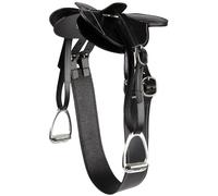 LeMieux Toy Pony Racing Saddle Set - Includes Breastplate and Surcingle - Educational Toy - Ages 3+ - Black Leather
