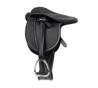 LeMieux Toy Pony Saddle - Black - Fine Grain Leather - Suitable for Ages 8 Years +