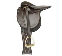 LeMieux Toy Pony Saddle - Brown - Fine Grain Leather - Suitable for Ages 8 Years +