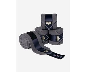 LeMieux Twilight Grey Loire Horse Polo Bandages - Exercise Bandages - Satin End Detail - Soft Fleece Protection Wraps - Full - Pack of 4