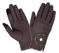 LeMieux Unisex Classic Leather Riding Gloves in Brown - Breathable - Touch Screen Compatible - L