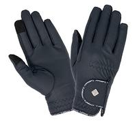 LeMieux Unisex Classic Riding Gloves in Black - Synthetic Leather - Breathable - Anti Slip - Large