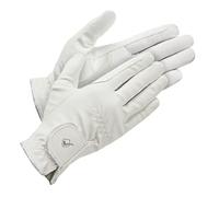 LeMieux Unisex Classic Riding Gloves in White - Synthetic Leather - Breathable - Anti Slip - Small