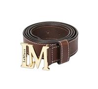 LeMieux Unisex Monogram Belt - Leather Belt - Pin Buckle - Smart Equestrian Clothing Accessory - Gold Finish - Brown - Small