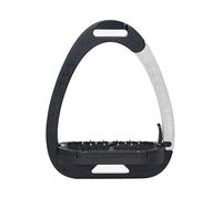 LeMieux Vector Balance Stirrup - New Generation - Spring Loaded Hinged Arm - 5° Tilted Ergonomic Footplate - Black/Aluminium