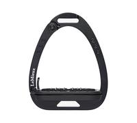 LeMieux Vector Control Stirrup - New Generation - Spring Loaded Hinged Arm - Cross Track Grip Surface - Black
