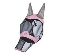 LeMieux Visor-Tek Full Fly Mask - Breathable Black UV Mesh - Soft Lining Strips - Fondant - XLarge