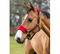 LeMieux Vogue Fleece Headcollar with Lead Rope in Chilli - Extra Padding, Adjustable at Curb and Poll Strap - Pony