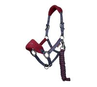 LeMieux Vogue Fleece Headcollar - Halter & Leadrope (Burgundy - Pony)