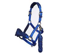 LeMieux Vogue Fleece Headcollar with Lead Rope in Royal Blue - Extra Padding, Adjustable at Curb and Poll Strap - Extra Full