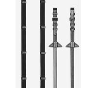LeMieux Webbed Continental Reins - Leather Anti-Slip Hand Stops - Black/Silver - Cob