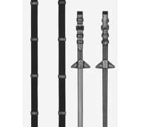 LeMieux Webbed Continental Reins - Leather Anti-Slip Hand Stops - Black/Silver - Full
