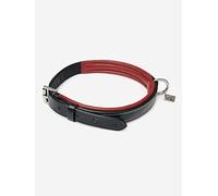 LeMieux Windsor Soft Padded Leather Dog Collar in Black/Burgundy - Outdoor Pet Walking Neckband with Elegant Stitch Details and Metal Hardware - XL