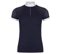 LeMieux Women’s Equestrian Show Shirt - Short Sleeve Horse Show Competition Top - Athletic Shirts & Horseback Riding Apparel - (Navy/UK10)