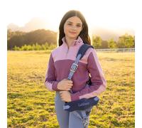 LeMieux Young Rider Cropped Kate Quarter Zip - Mallow - Dark Pink - Size: Age 9-10