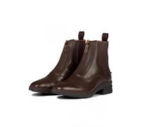 LeMieux Zip Paddock Boot - Leather with Rubber Side Spur Rests - Brown - UK4