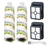 Lemige 2 Pack Replacement Brushes and Filters for Bissell CrossWave Max 2554 2590 2593 2596 for HydroSteam Plus 35151 3515 35152 3513 3518 Vacuums, Part 1618641 & 1608684