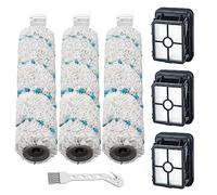 Lemige Brush and Filter Replacement Parts for Bissell CrossWave Max 2554 2590 2593 2596 for HydroSteam Plus 35151 3515 35152 3513 3518 Vacuum,3 Pack Multi-Surface Brush Rolls 2787 Vacuum Filters 1866