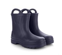 LEMIGO Children's Wellington Boots, Very Light Rain Boots Made of EVA Foam with Handle for Boys and Girls, 735 Doggy, navy, 8.5 UK Child