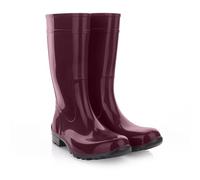 LEMIGO Ilse Women's Wellington Boots High Rain Boots, wine red, 8.5 UK